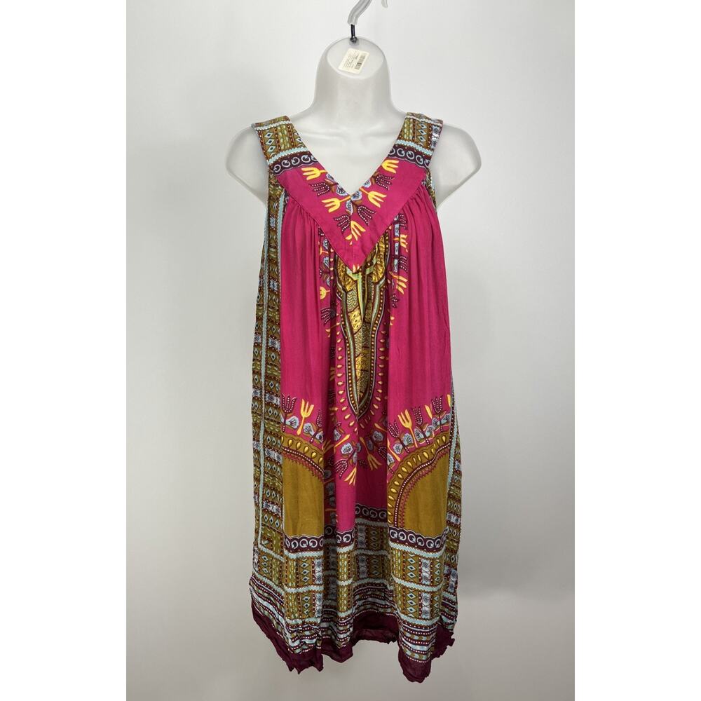Mamta Maxi Dress One Size Aztec Print Pink